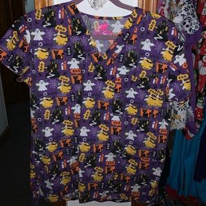 Halloween scrub Top
